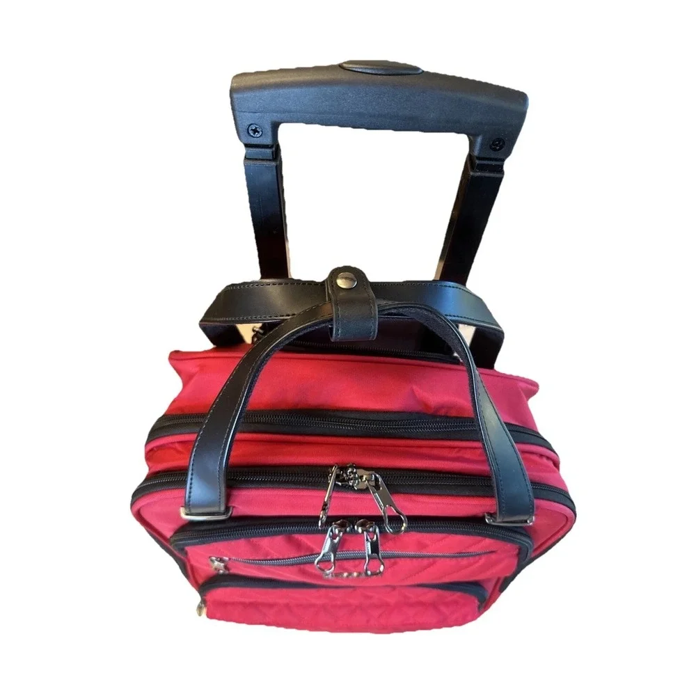 KROSER Carry On Multi-Functional, 16-inch Lightweight Overnight Suitcase - Red